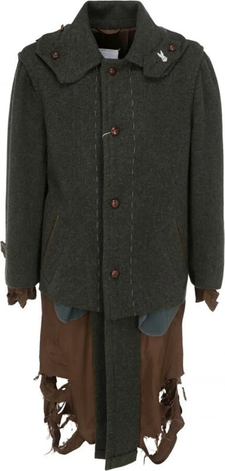 Distressed Wool Coat