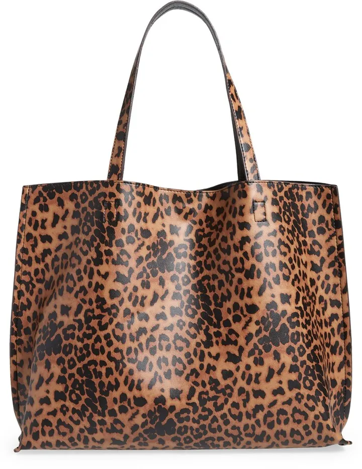 Reversible Faux Leather Tote