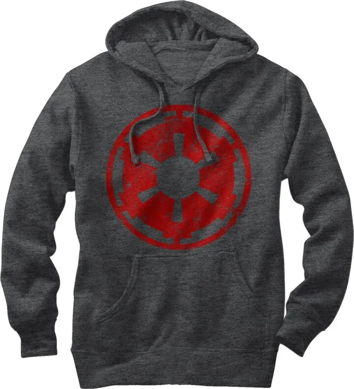 Men's Star Wars Empire Emblem Pull Over Hoodie - Charcoal Heather - 2X Large