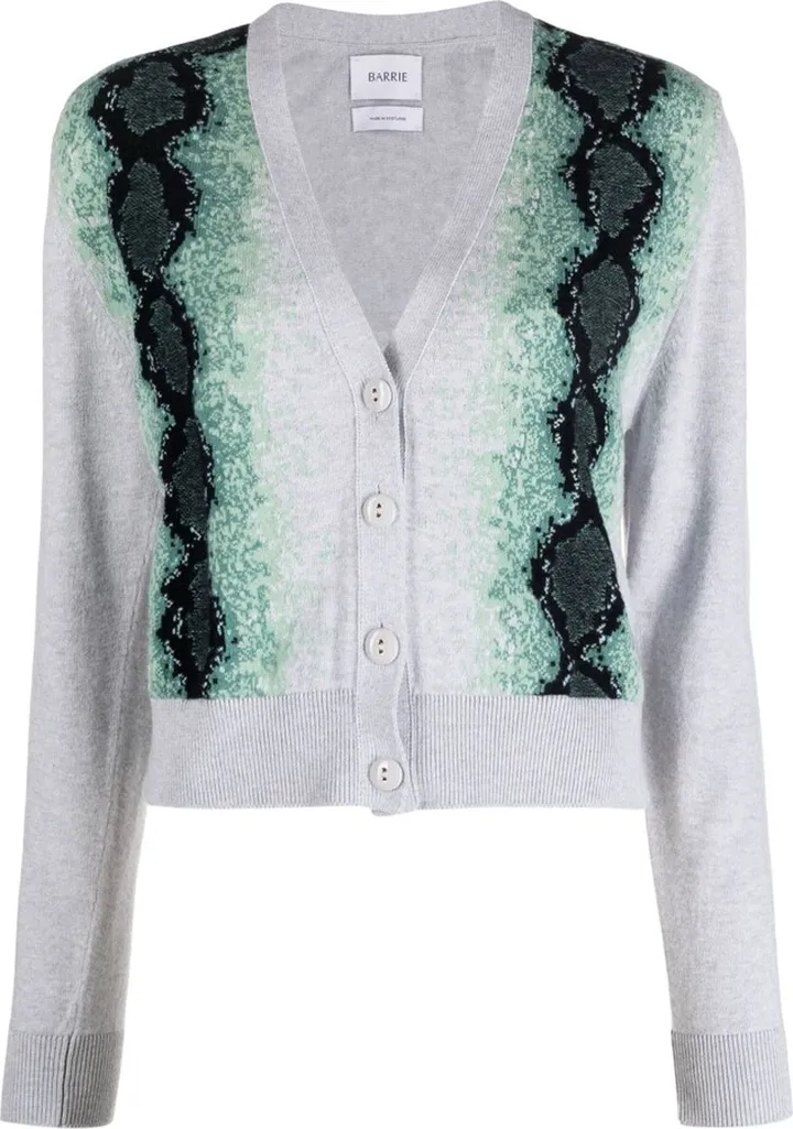 python-motif V-neck cardigan
