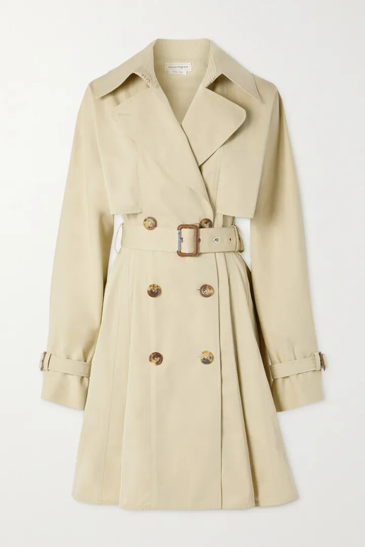 Alexander McQueen - Belted Cotton-gabardine Trench Coat - Neutrals