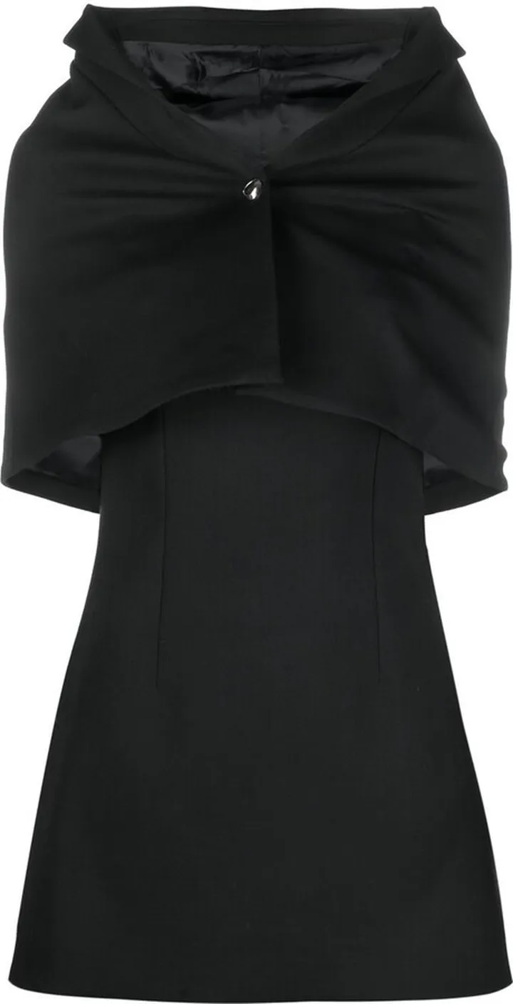 detachable-cape A-line minidress