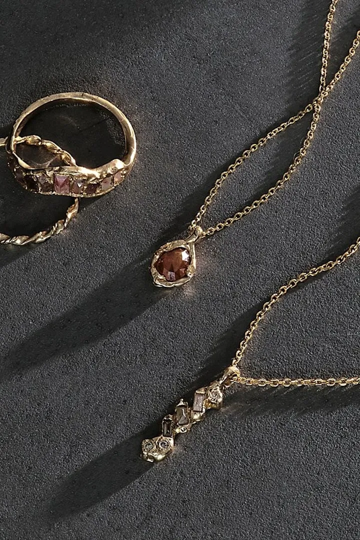Ellis Mhairi Cameron Apricot Diamond Pendant Necklace by Ellis Mhairi Cameron at Free People