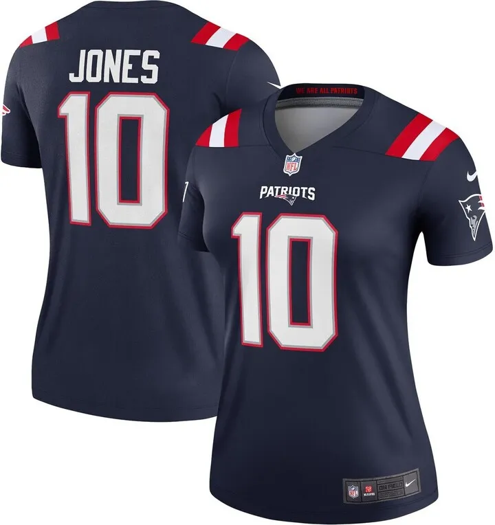 Women's Nike Mac Jones Navy New England Patriots Legend Jersey