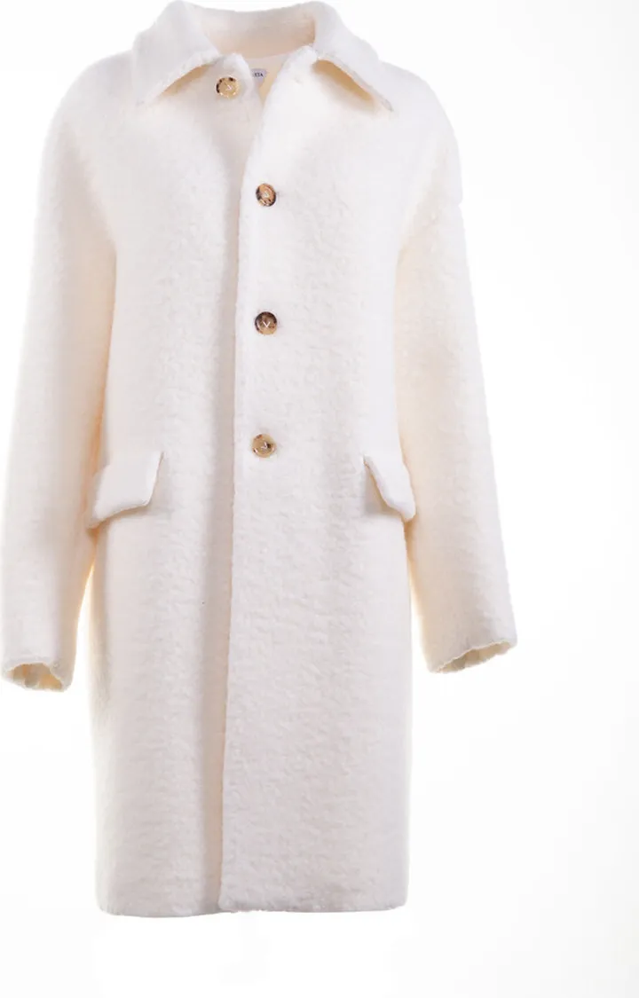 Coat In Wool Blend Mohair