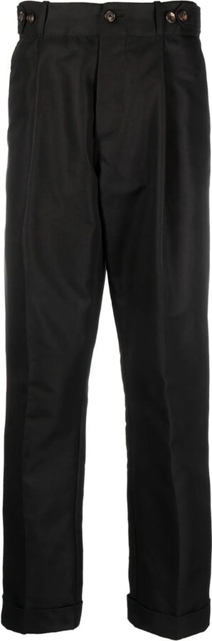 Pleat-Detail Straight-Leg Trousers