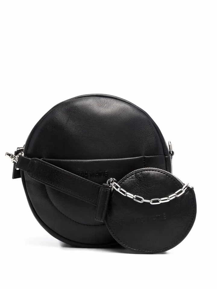Zip-Up Leather Shoulder Bag