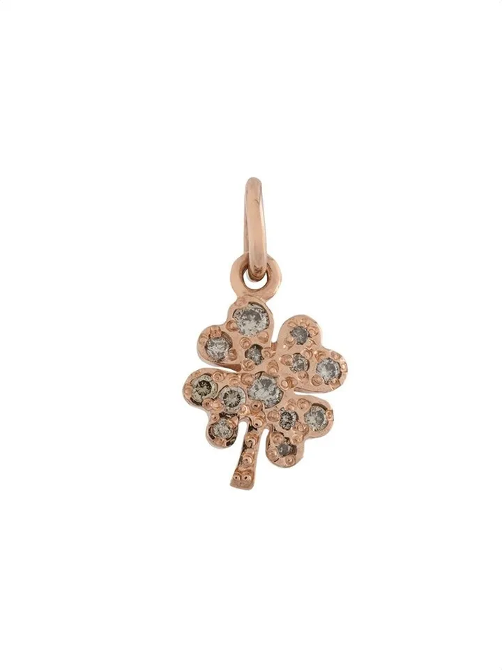 9kt rose gold diamond Four-leaf Clover charm