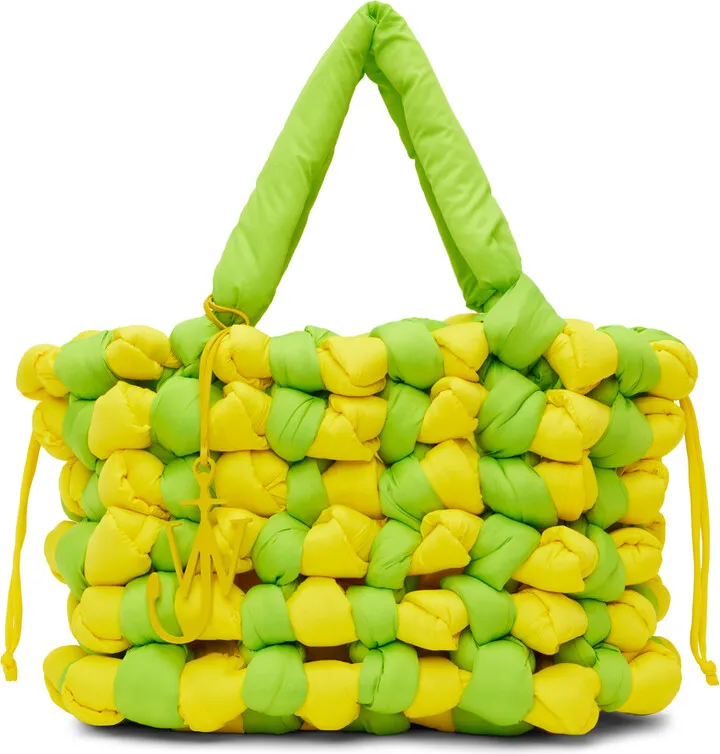 JW Anderson Green & Yellow Large Knotted Tote