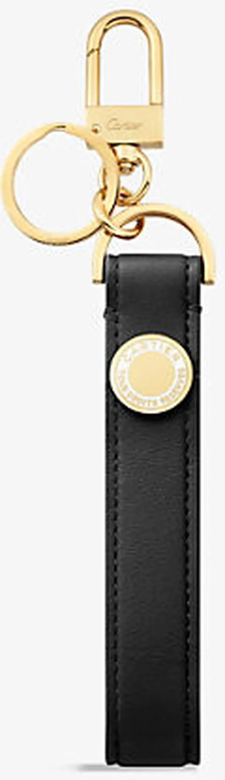 Womens Black Diabolo de Leather Keyring
