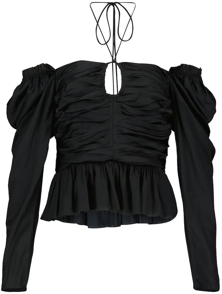 Mirelle ruched satin halterneck top