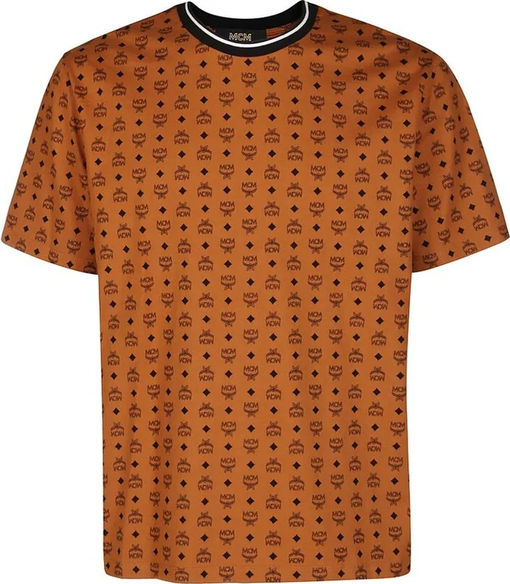 MCM All-Over Logo Printed Crewneck T-Shirt