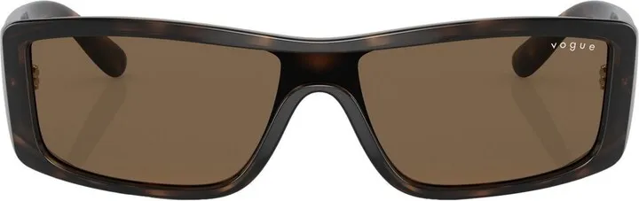 Tortoiseshell-Effect Rectangular-Frame Sunglasses