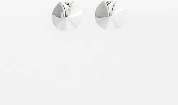 Alexander Wang Unisex Fortune Cookie Earring Shiny Silver