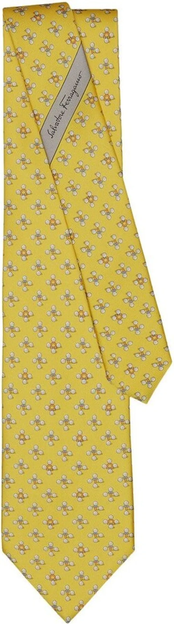 Golf print silk tie