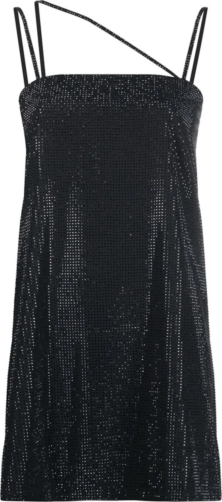 Rhinestone-Embellished Slip Minidress