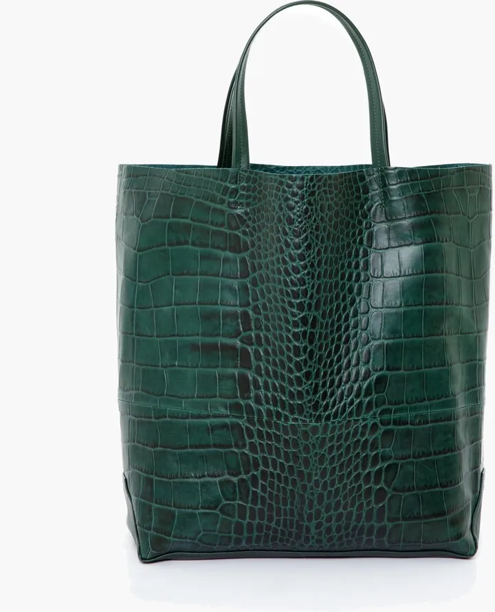 Forest Croc Embossed Large Tote