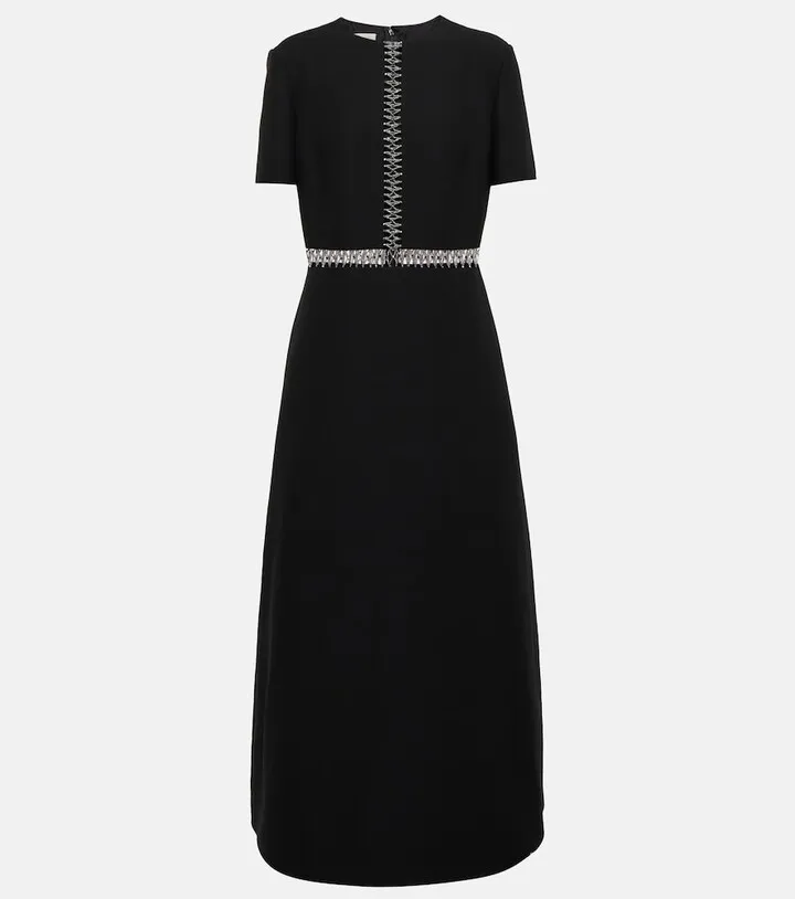 Silk crepe midi dress