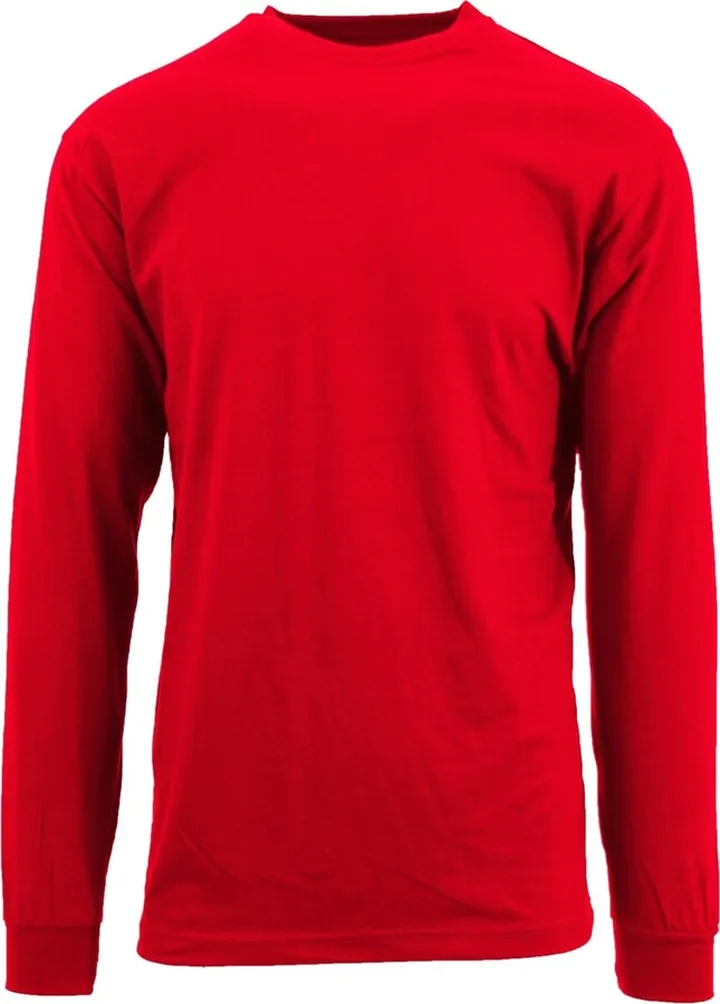 Galaxy By Harvic Men's Egyptian Cotton-Blend Long Sleeve Crew Neck Tee