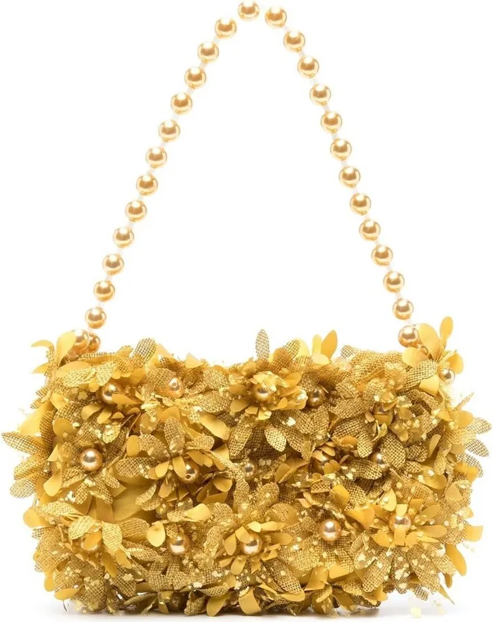Inflorescence taffeta floral shoulder bag