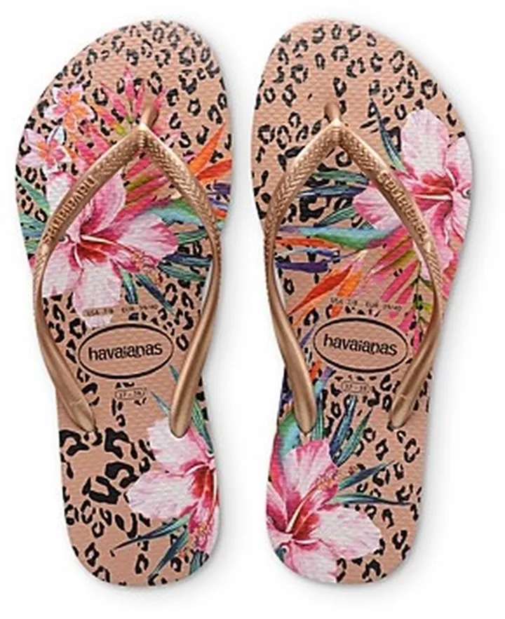 havaianas Women's Slim Animal Floral Print Flip-Flops