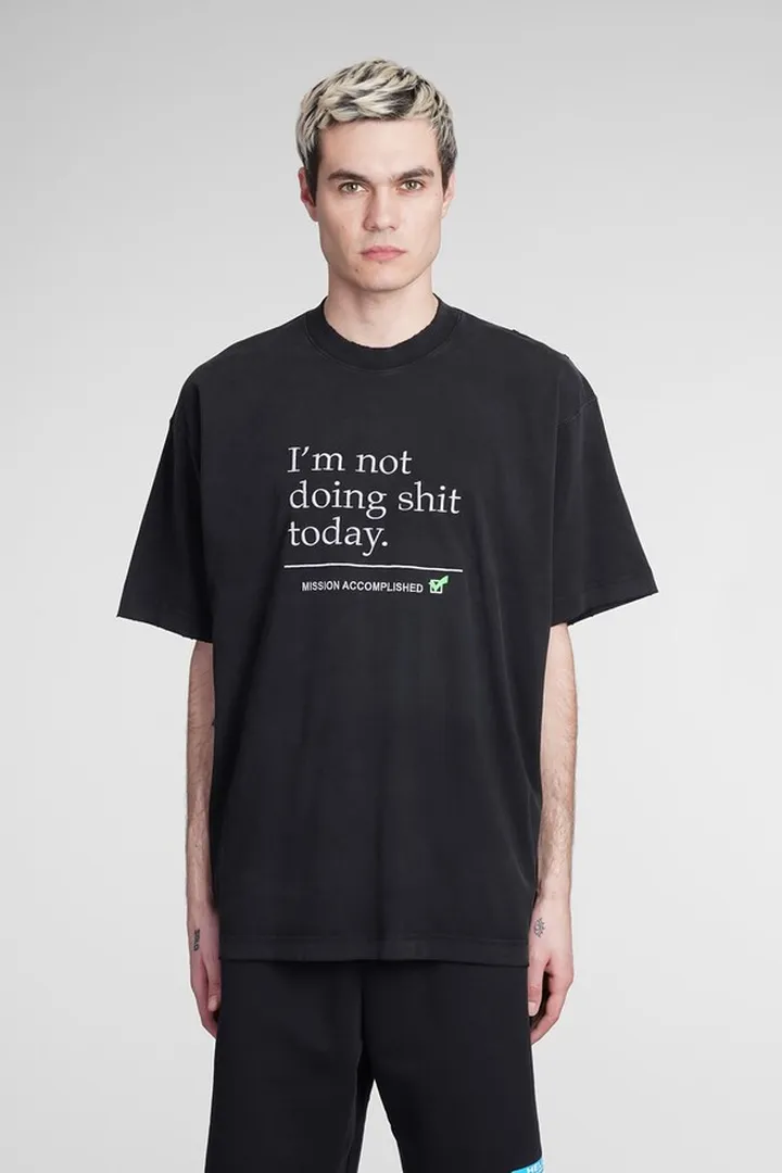 T-shirt In Black Cotton