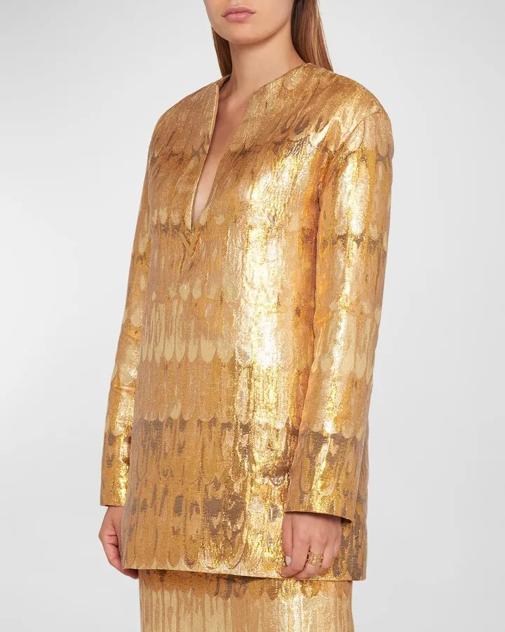 Broccato Golden Wings Tunic Dress