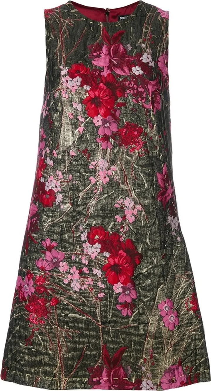 Floral Brocade Mini Dress