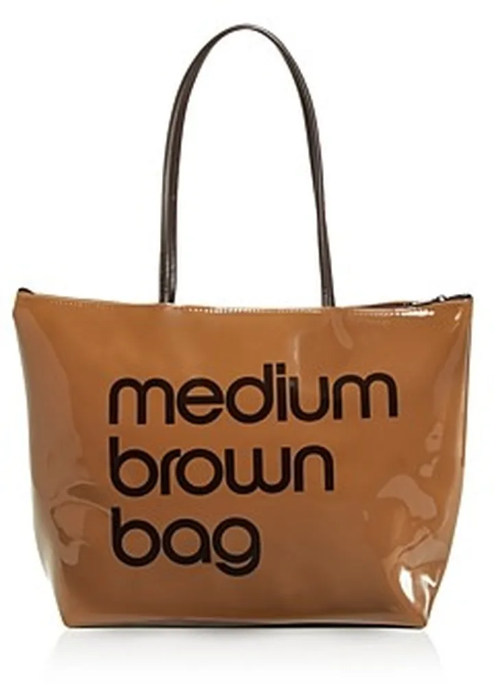 Bloomingdale's Zip Top Medium Brown Bag - 100% Exclusive