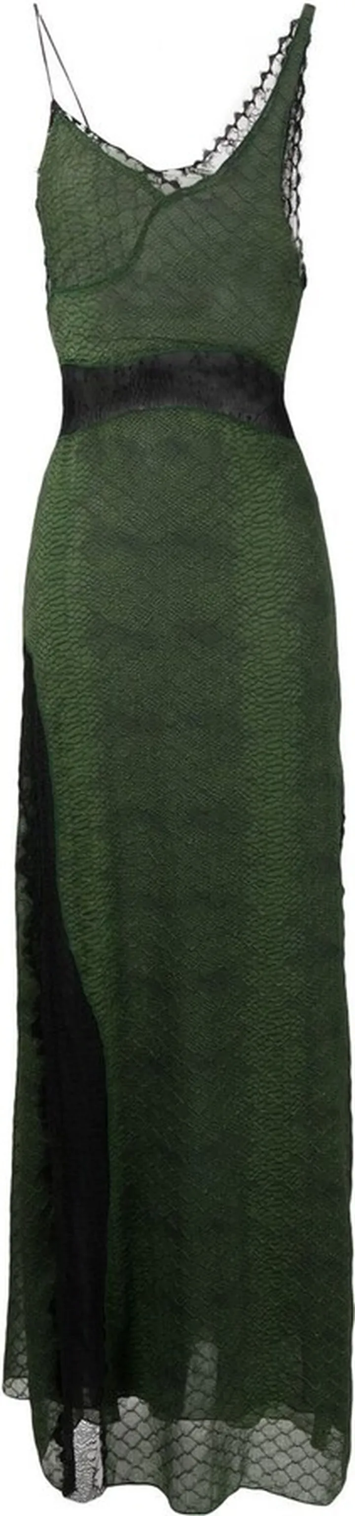 Snakeskin-Effect One-Shoulder Dress