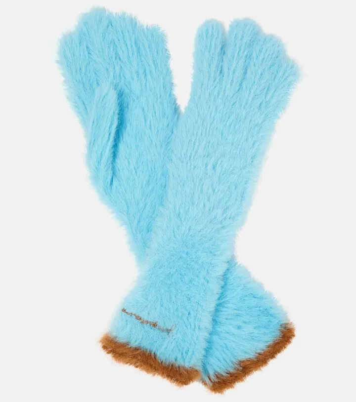 Les gants Neve long faux fur gloves