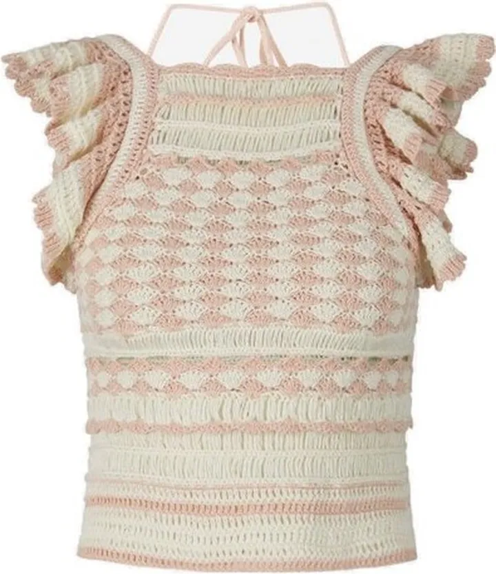 Zimmermann Clover Crochet Halter Neck Top