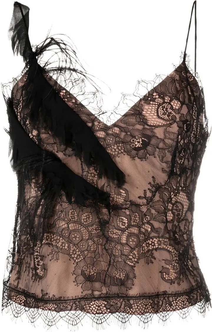 Floral-Lace Detail Cami Top