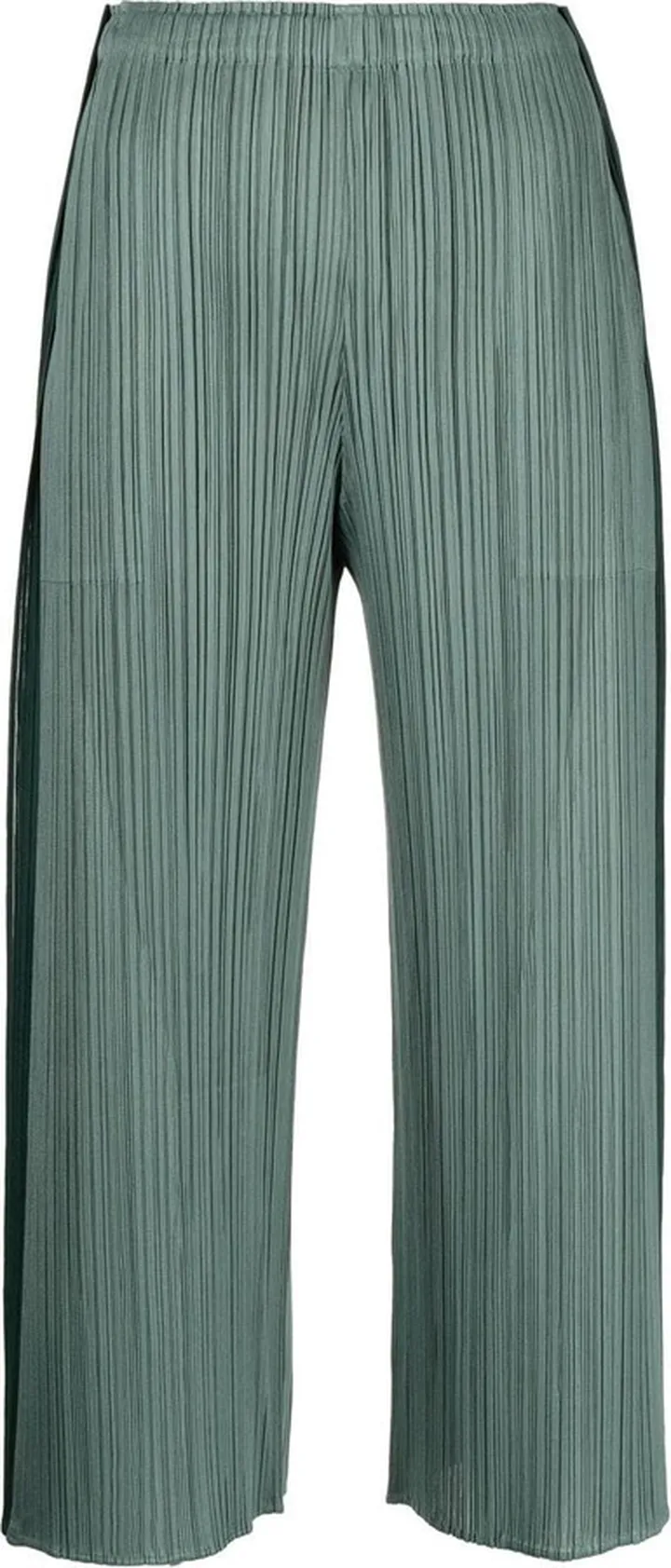 Plissé-Effect Cropped Trousers