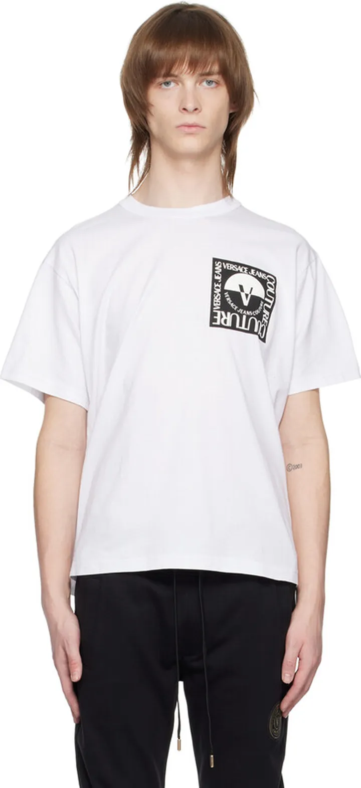 Versace Jeans Couture White V-Emblem T-Shirt