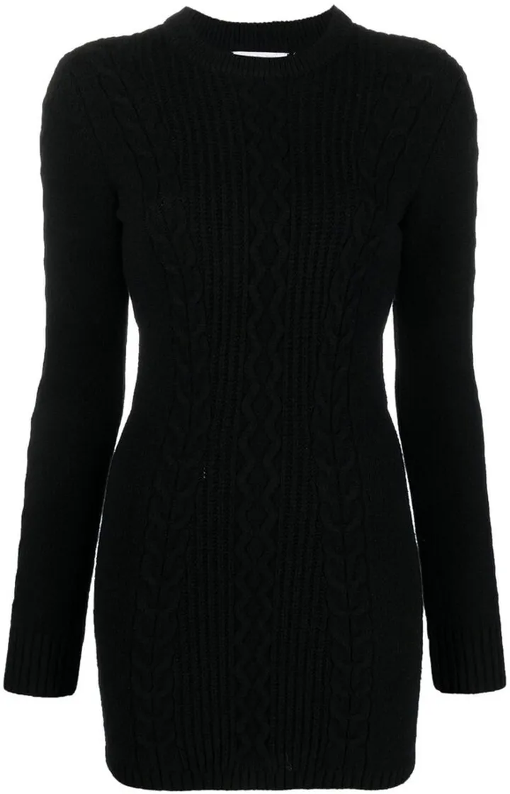 Cable-Knit Backless Dress