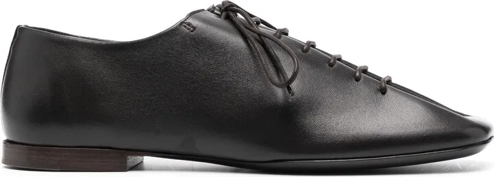 Square-Toe Leather Derby Shoes