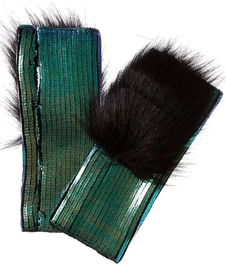 Adrienne Landau Metallic Gloves