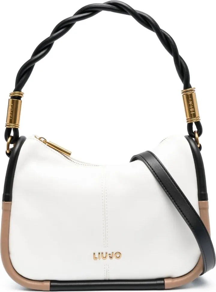 Twisted Handle Leather Shoulder Bag