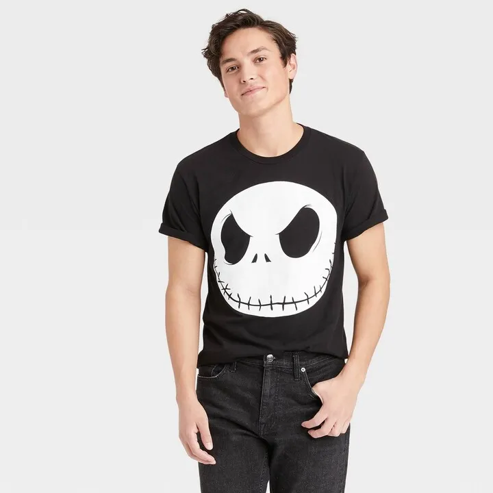 Men's Disney Jack Skellington Short Sleeve Graphic T-Shirt - Black XXL