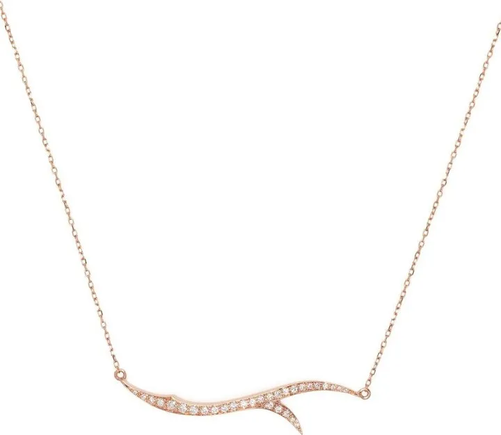 18kt rose gold Thorn Stem diamond pendant necklace