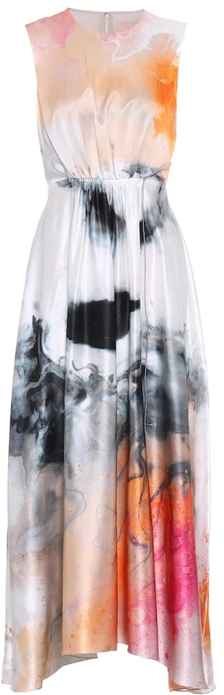 Nysa printed silk-satin dress