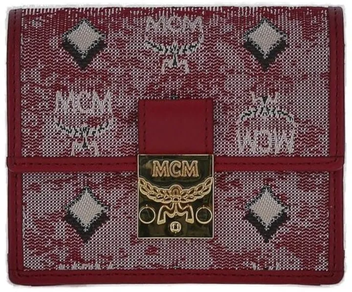 MCM Logo Jacquard Foldover Top Mini Shoulder Bag