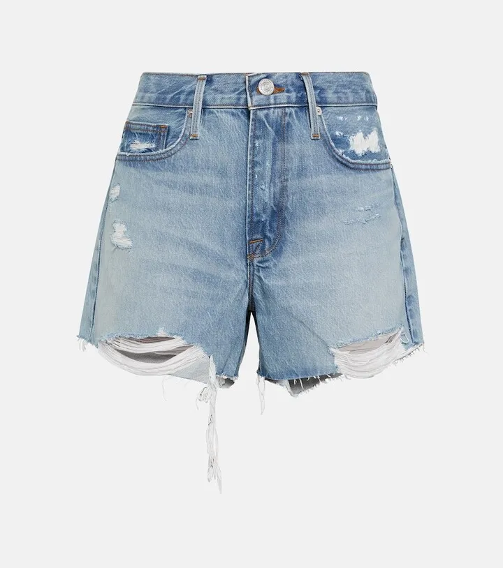 Le Brigette distressed denim shorts