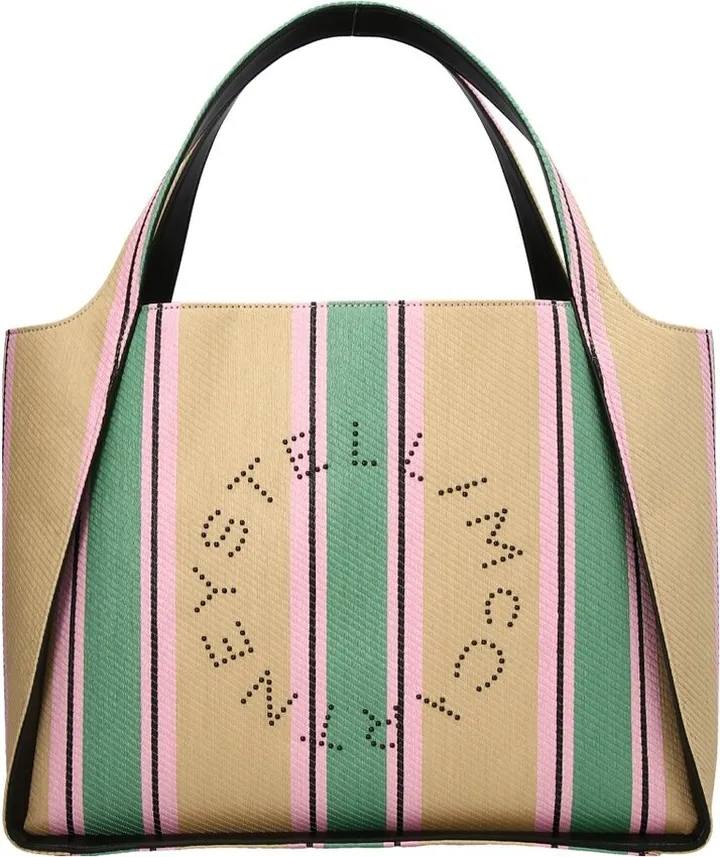 Stella McCartney Striped Logo Embellished Tote Bag