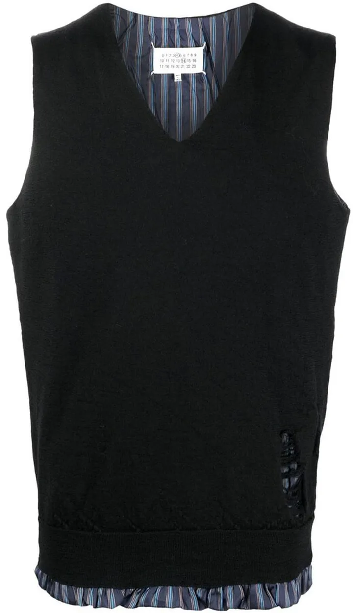 ruched V-neck vest