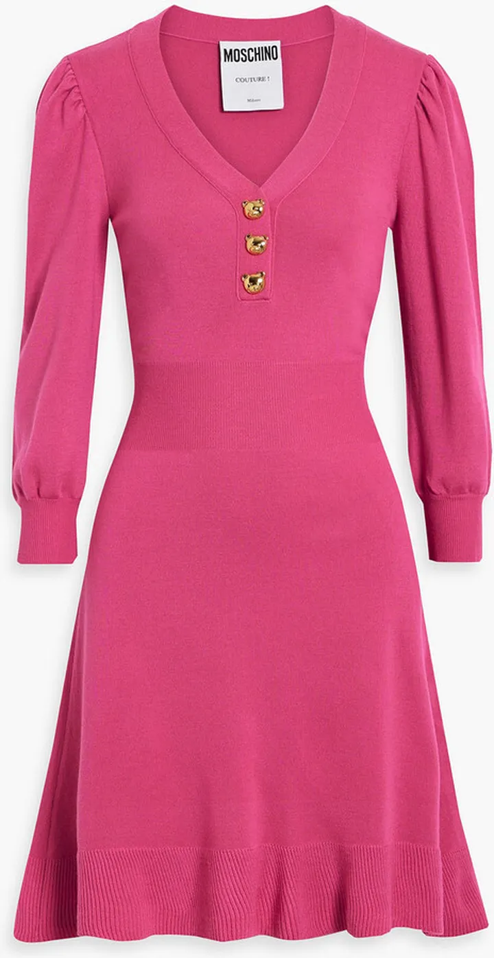 Embellished wool mini dress