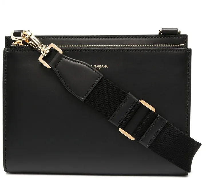 Double-Zip Leather Clutch Bag