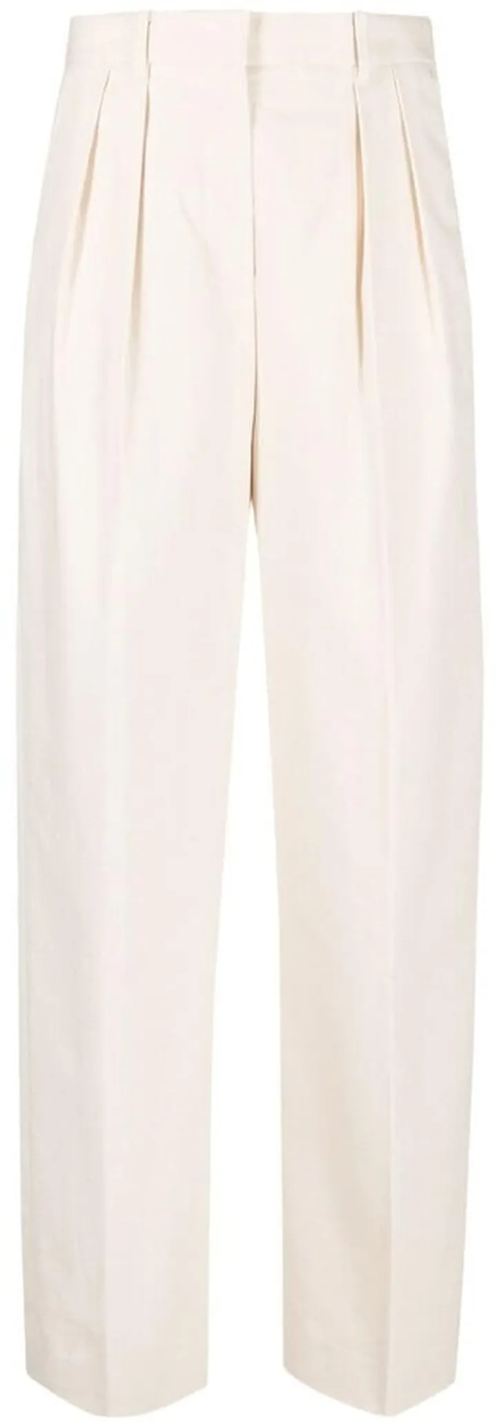 Box-Pleat Straight-Leg Trousers