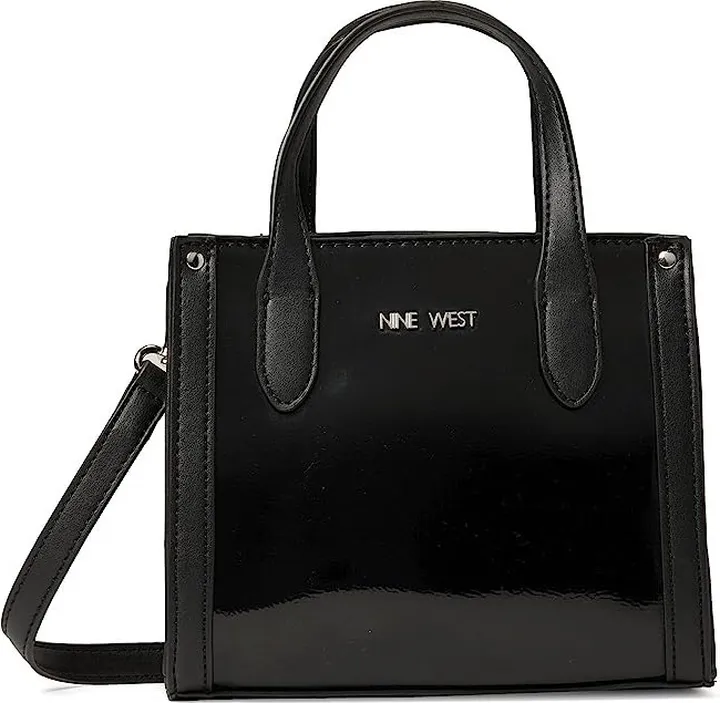 Nine West Candance Mini Tote Crossbody (Black) Handbags